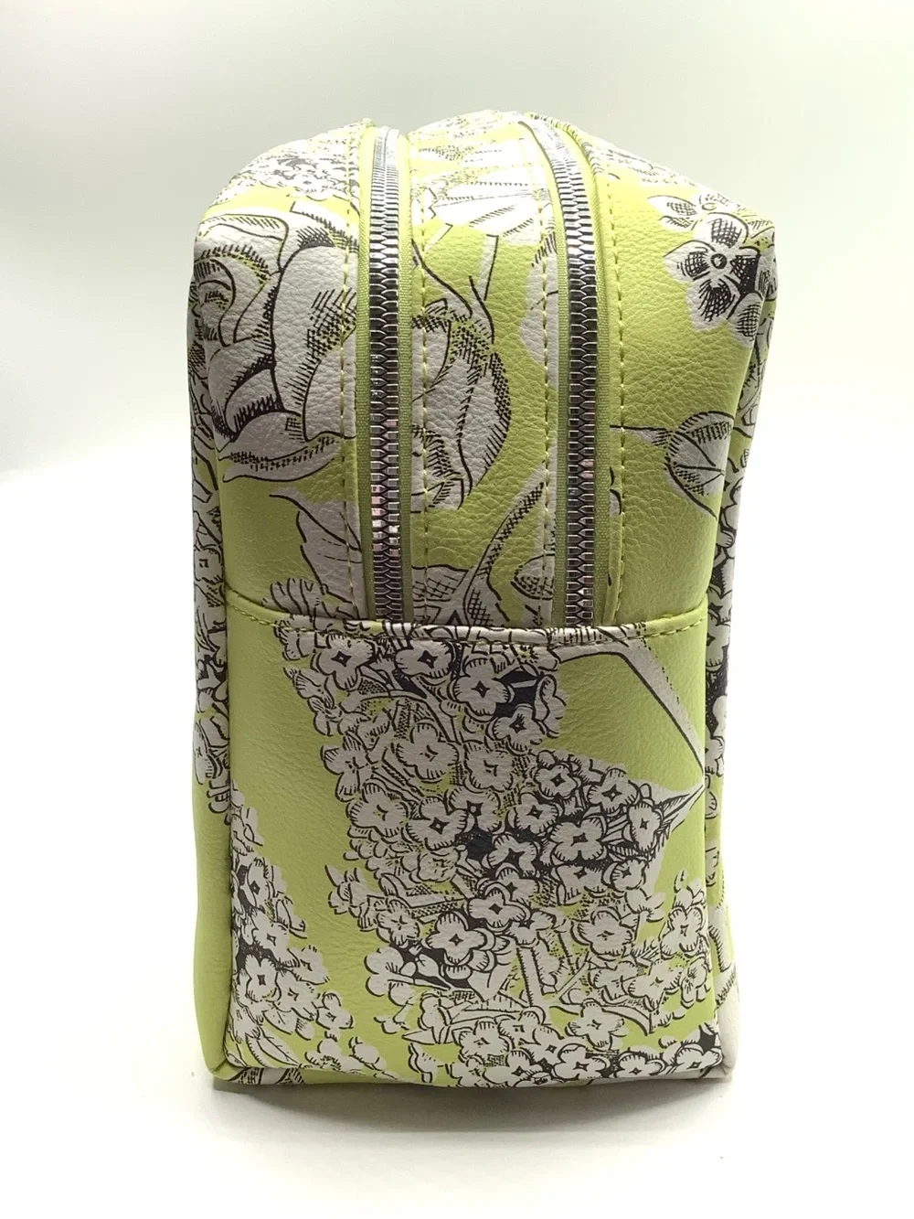 Betsey Johnson Lime Green Floral Cosmetic Bag with Wristlet Strap - NWOT